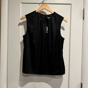 Express Satin Black Sleeveless Blouse